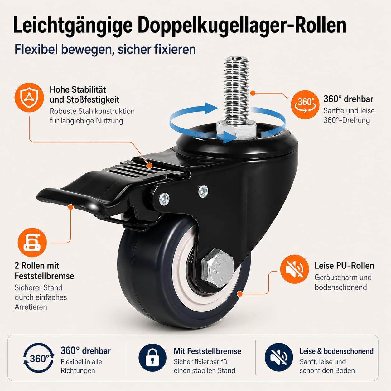 Küchenregal mit Rollen, 4 Ebenen Standregal aus Stahl bis 150 kg | Vollauszug•Mehr Arbeitsfläche•Rostgeschützter Karbonstahl•Höhenverstellbar•60cm Breit•Ideal für Mikrowelle & Airfryer