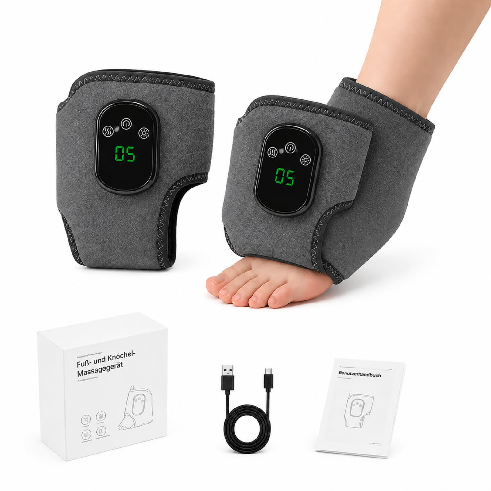 Fussmassagegerat Elektrisch Testsieger 3-in-1 Fußmassagegerät Mit 5 Wärmestufen Und 3 Vibrationsmodi Trymassager Pro für Füße Für Müde Füße Und Knöchel (1 Ps)