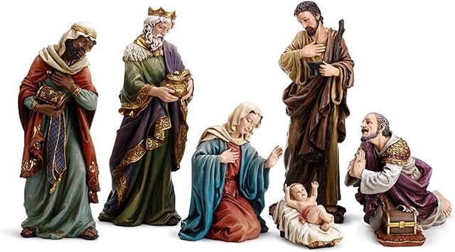 Avalon Gallery Nativity Sets for Christmas - Indoor Hand Painted Nativity Scene, 23.5-Inch Scale, 7-Piece