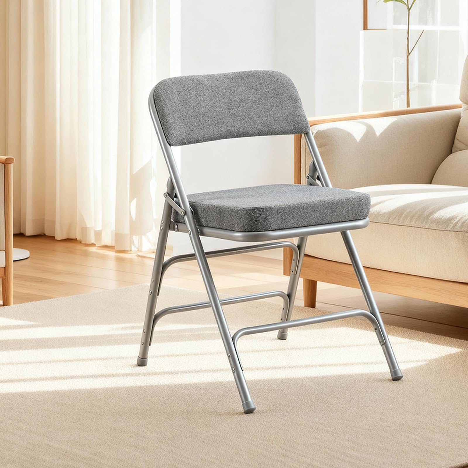 Chaise Pliante intérieure rembourrée, Gris, 1 Pièce