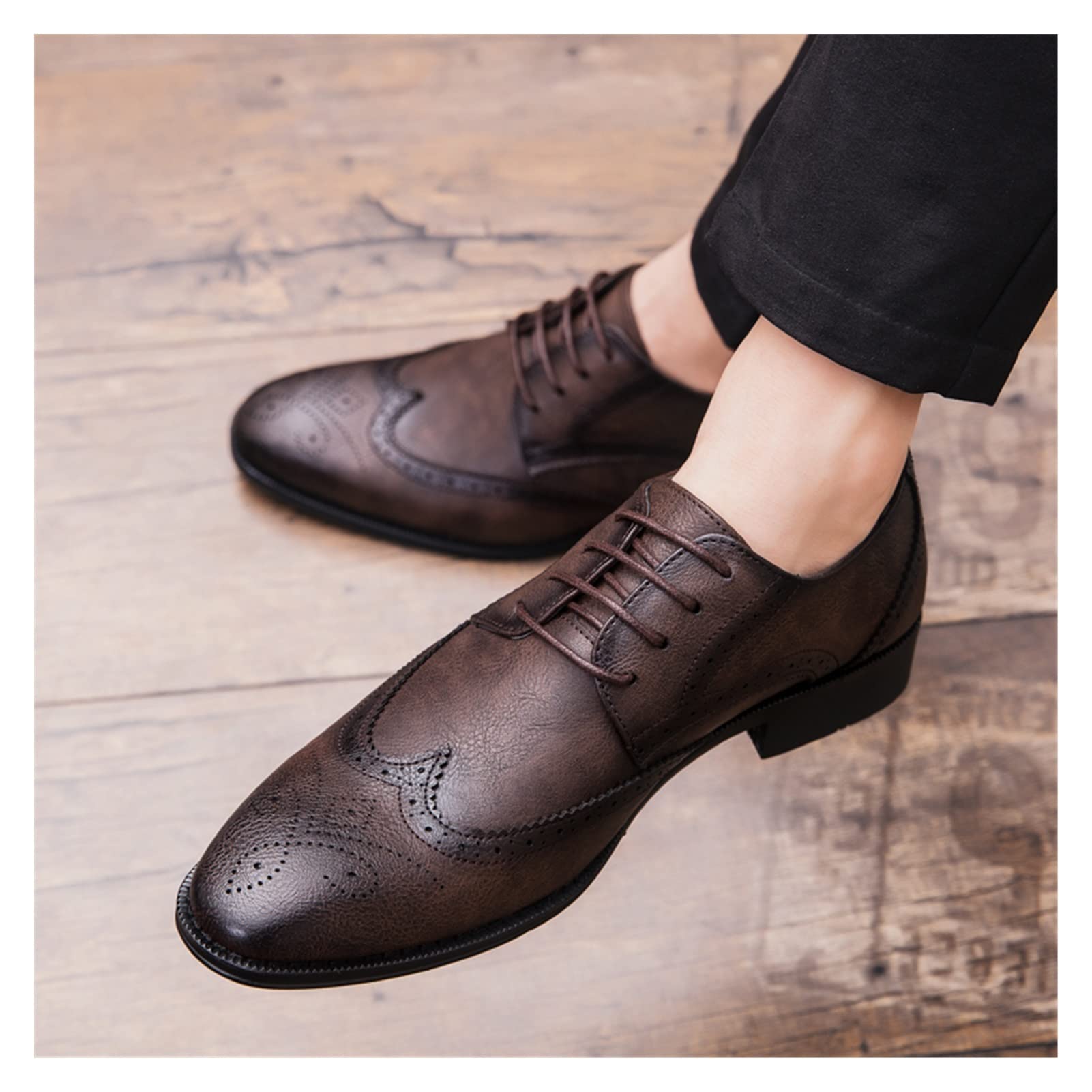 Amazon.co.jp: yxcue. Brogueフォーマルシューズメンズドレスレザー