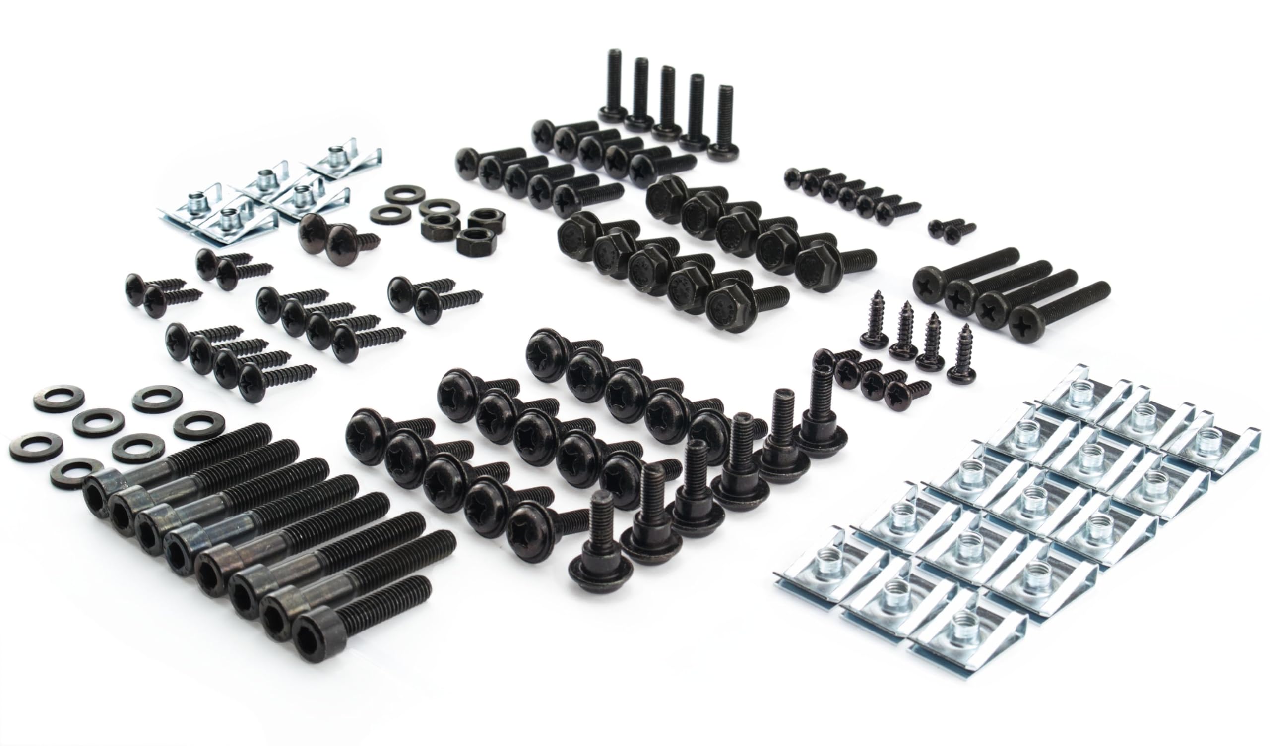 Verkleidungsschrauben Set für den Peugeot Speedfight 2 Schrauben in schwarz + Klemmen