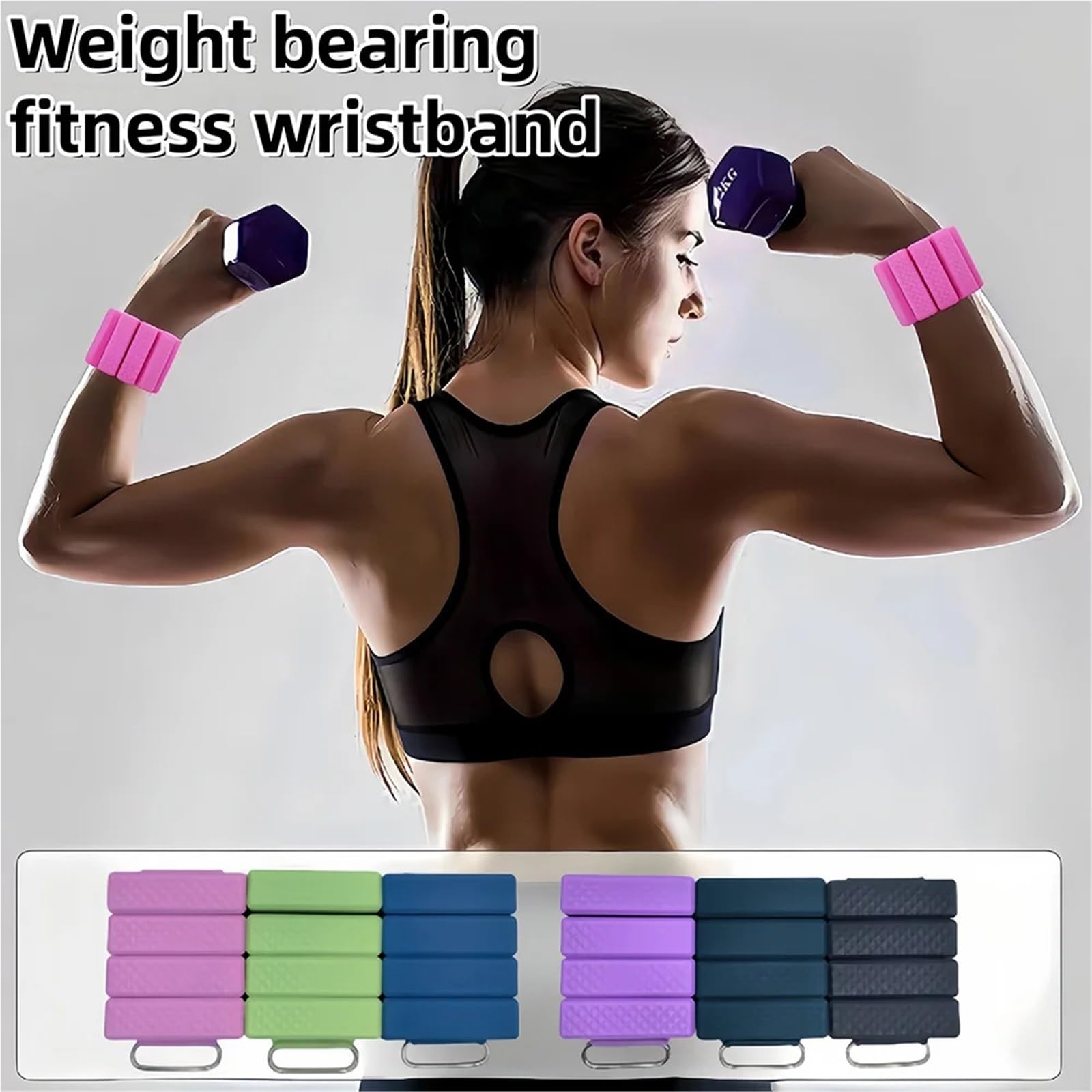 Cavigliere Pesi 2 pezzi in silicone con supporto for pesi, speciale for sport, corsa, polso, fitness, anello, braccialetto, cavigliera, yoga