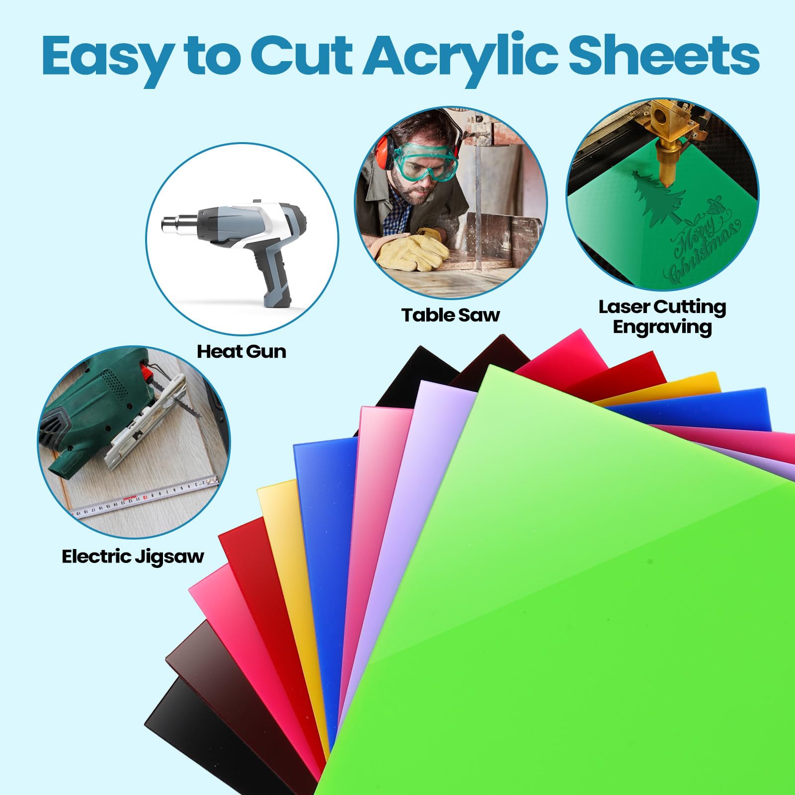 Colored Acrylic Sheets for Laser Cutting - 30 Pcs -4