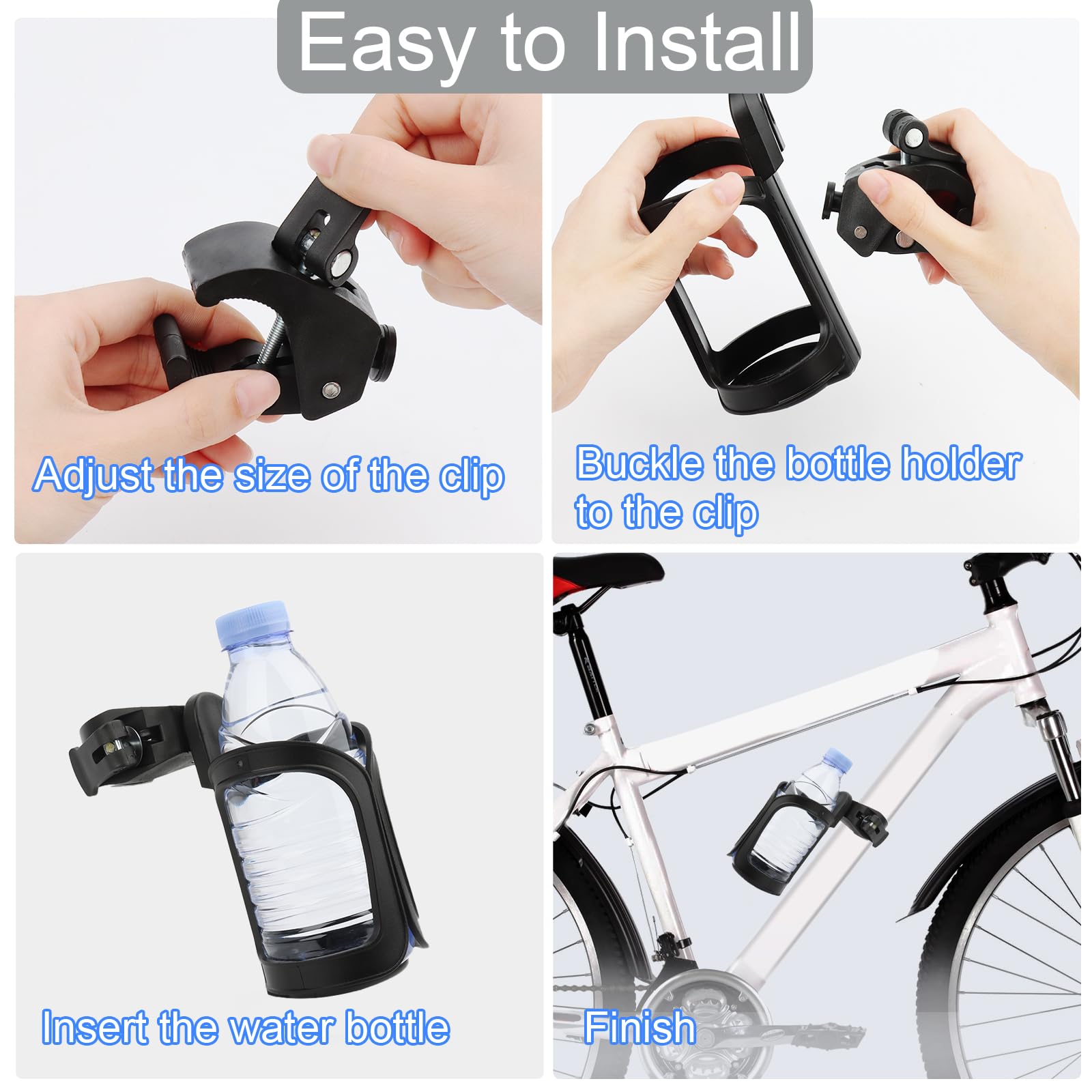 Portabicchieri Universale Per Passeggino E Bici - Regolabile, Con Portaciuccio E Portacellulare - Foto 4