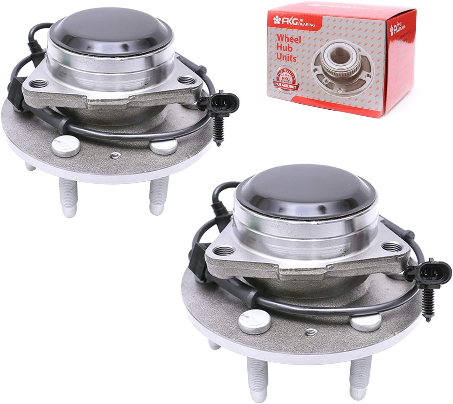 FKG 515054 (2WD ONLY) Front Wheel Bearing Hub Assembly for Chevy Avalanche Silverado Suburban (1500) Express 1500 2500 Tahoe, GMC Sierra 1500 Savana 1500 2500 Yukon, Cadillac Escalade, 6 Lugs Set of 2