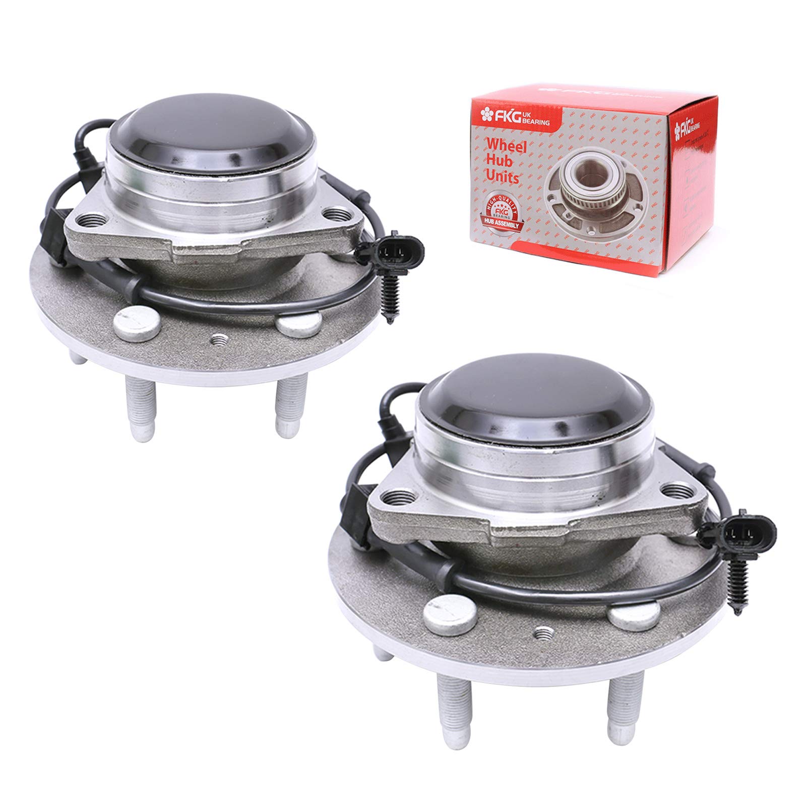 FKG 515054 (2WD ONLY) Front Wheel Bearing Hub Assembly for Chevy Avalanche Silverado Suburban (1500) Express 1500 2500 Tahoe, GMC Sierra 1500 Savana 1500 2500 Yukon, Cadillac Escalade, 6 Lugs Set of 2