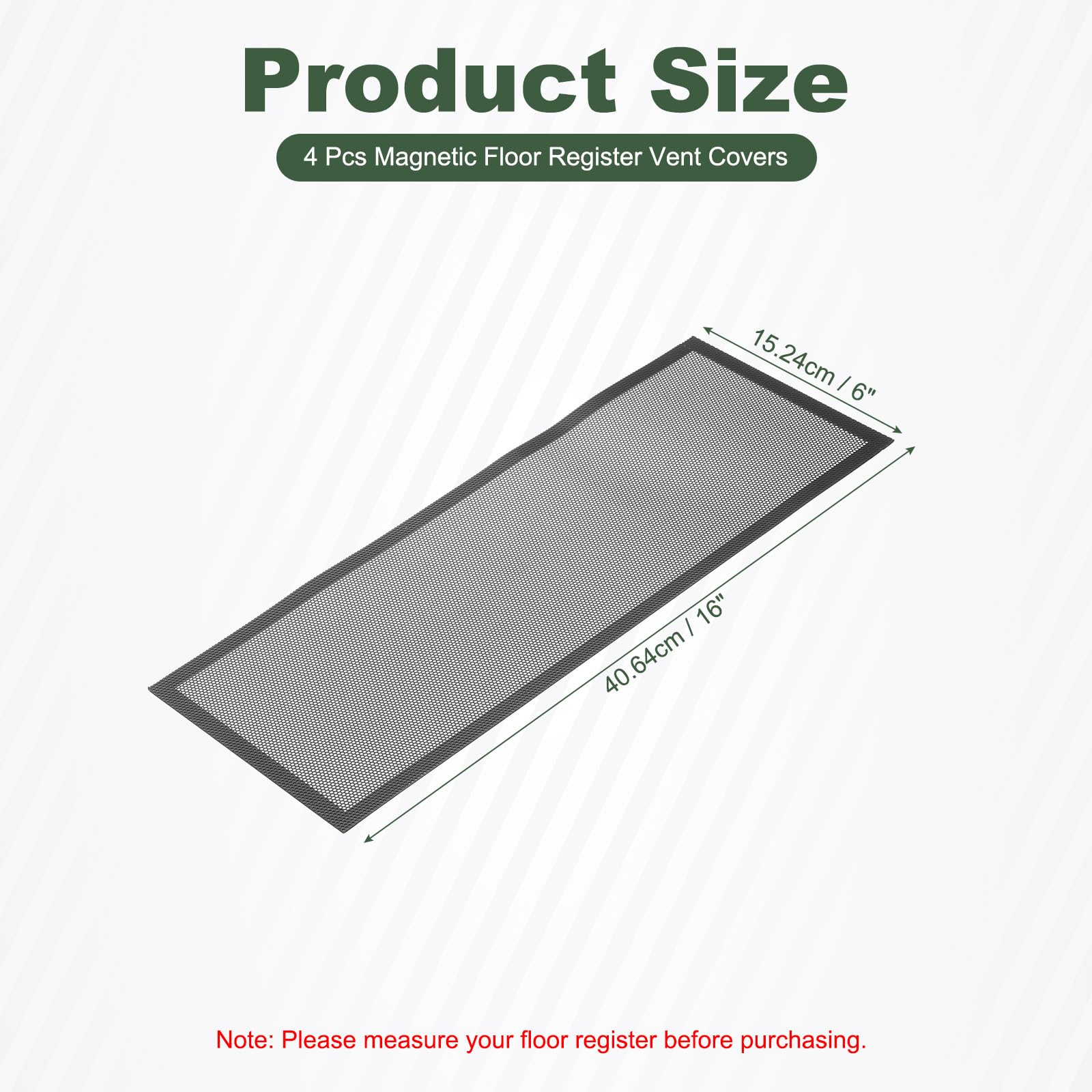 YOKIVE 4 Pcs Magnetic Floor Vent Covers, Floor Register Cover PVC Mesh Air Vent Screen Filters, Great for Home Floor Wall - Image 2