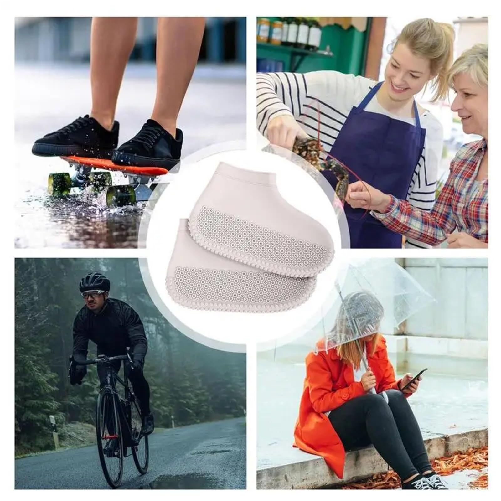 3 Paar Überschuhe for Regenschuhe, rutschfeste Silikon-Schutzhülle, Wiederverwendbare Galoschen for Wandern, Camping, Radfahren Für Ordnung(L)