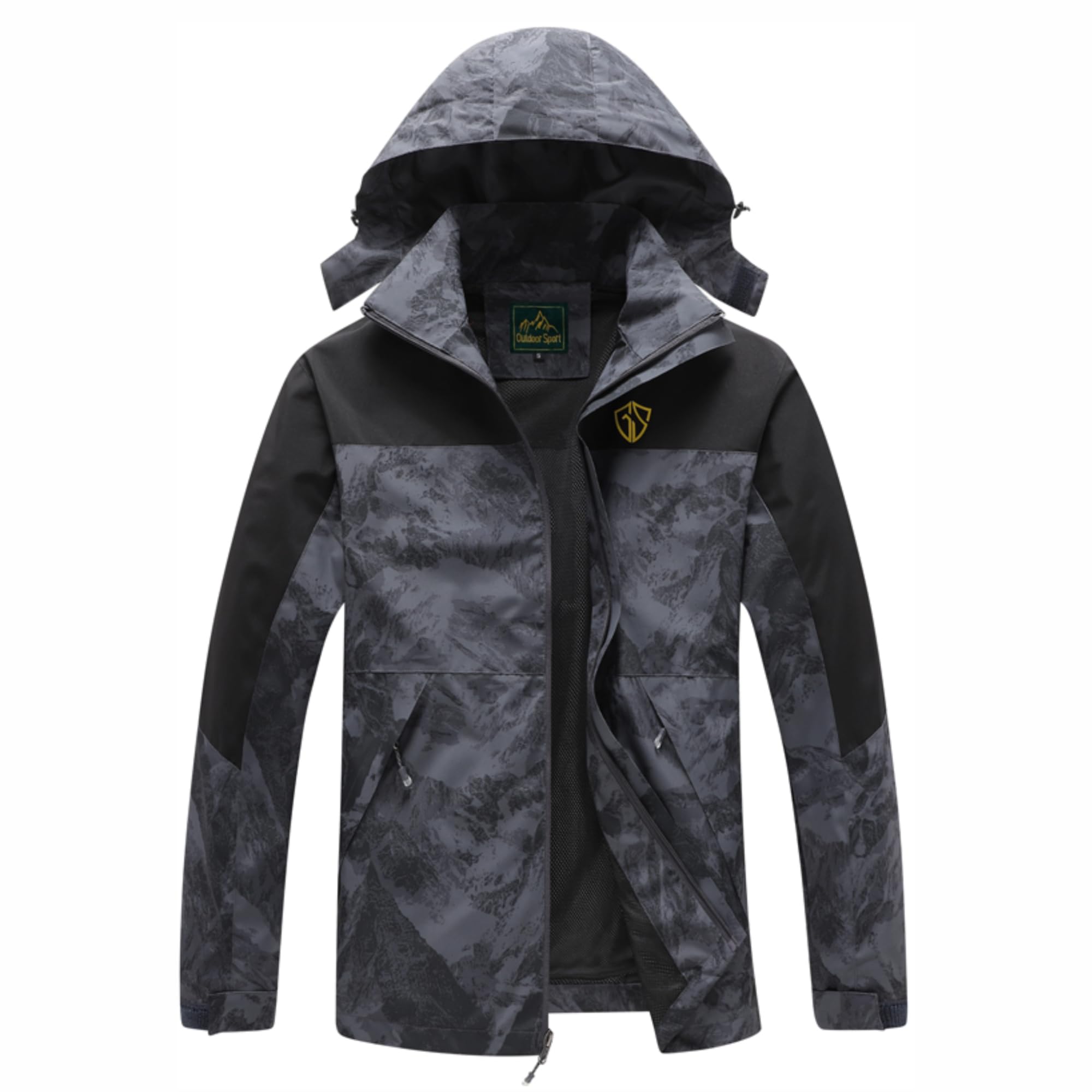 GIISAM Rain Jacket for Men, Mens Waterproof Raincoat Lightweight Rain Jackets Outdoor Rain Coat Windbreaker with Hood