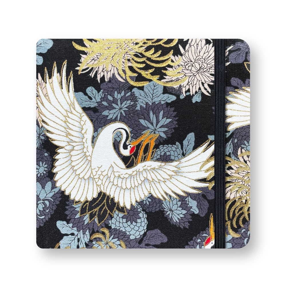 Mifuner Square 5x5 Bleedproof Marker Paper Pad,110 GSM Alcohol Ink Bristol Paper Sketchbook,Handmade Journal 88 Sheets (176 Pages) Markers Ink Mediums Art Sketch Book White Crane