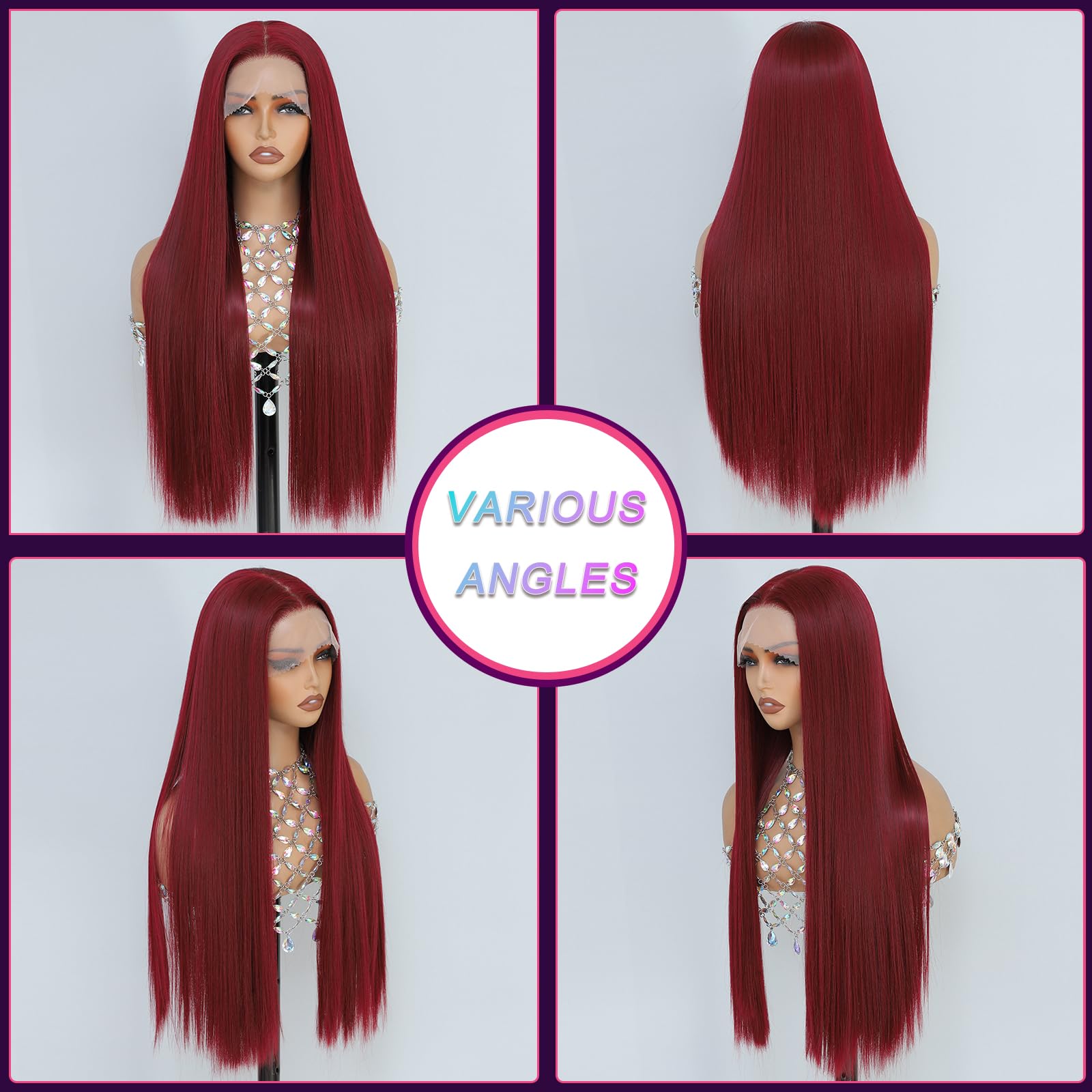 Synthetic 13x6 Lace Front Wig, 26 Inch Heat-Resistant Fiber Wig