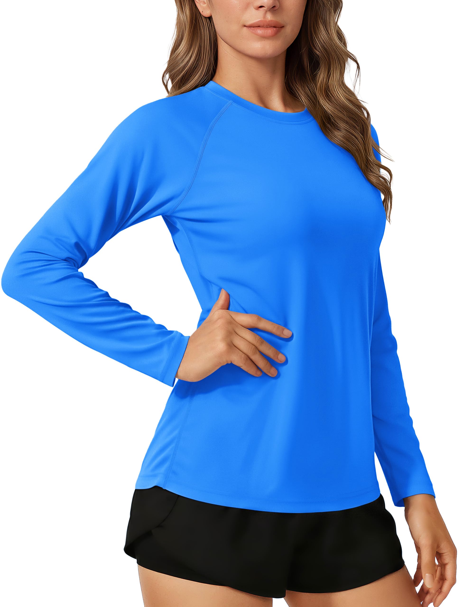 TACVASEN Women's Long Sleeve Sun Shirts UPF 50+ Quick Dry Workout Swim Tops
