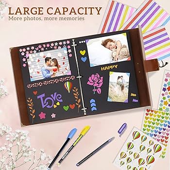 Amazon.co.jp: SEEHAN レザースクラップブックフォトアルバム