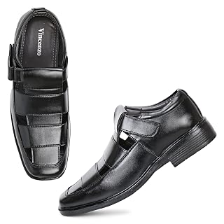 Vincenzo Outdoor Fisherman Sandals (UK 11 to UK 13) (Black, Numeric_11)