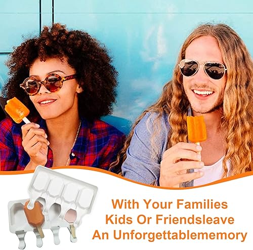 Miniatura 3 de Juego de moldes reutilizables de silicona para helados 4 cavidades sin BPA mini octágono para hacer hielo de bricolaje para paletas de helado o