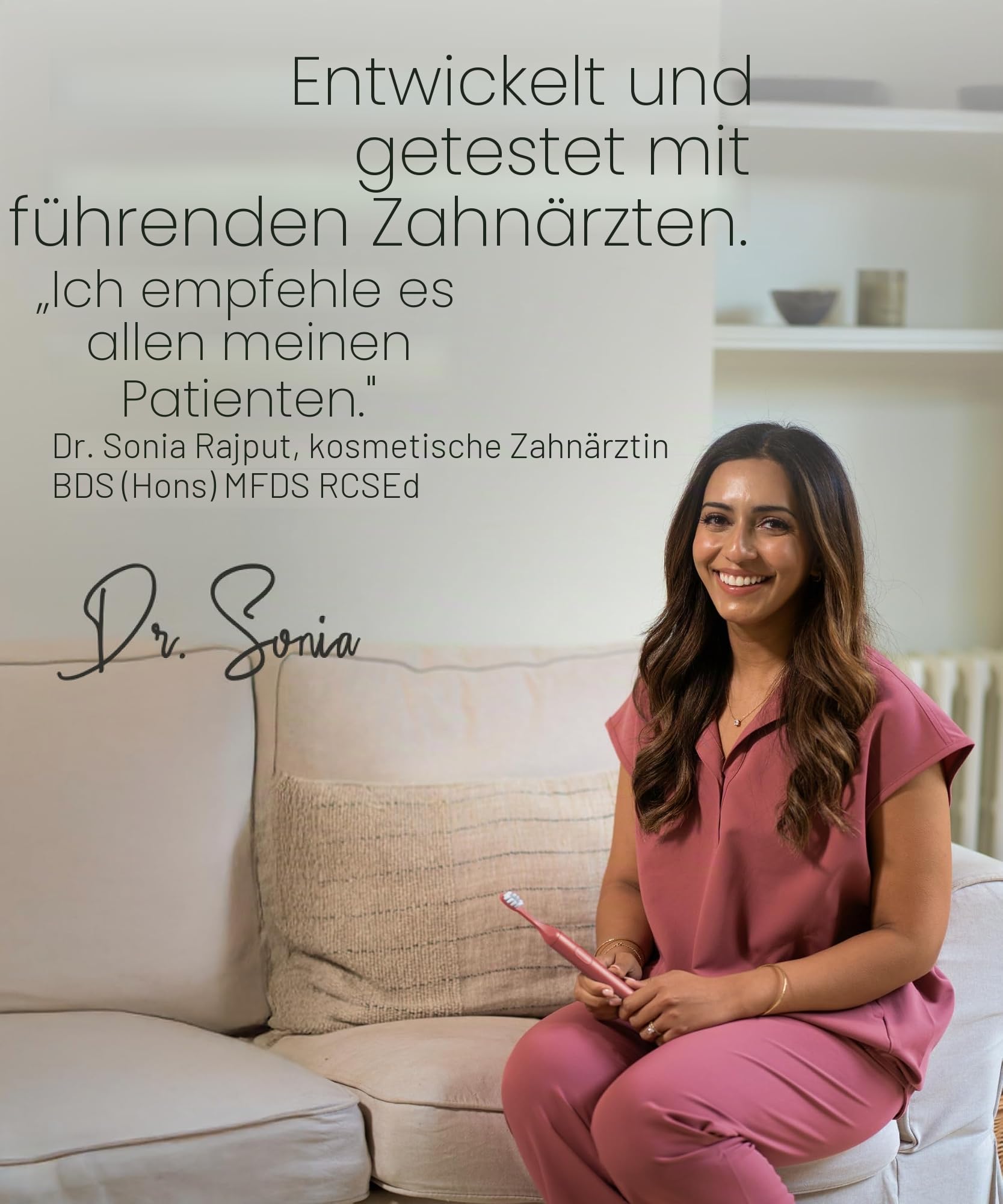 SURI 2.0 Elektrische Schallzahnbürste mit Drucksensor, 1 Monat + Akku, elektrische Zahnbürste für Erwachsene, Schallzahnbürsten, Rot
