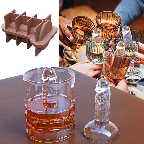 Miniatura 3 de Molde de hielo para broma para adultos, 3 piezas, nuevo molde de hielo 2023, material de silicona duradero, molde fácil de liberar, utilizado para