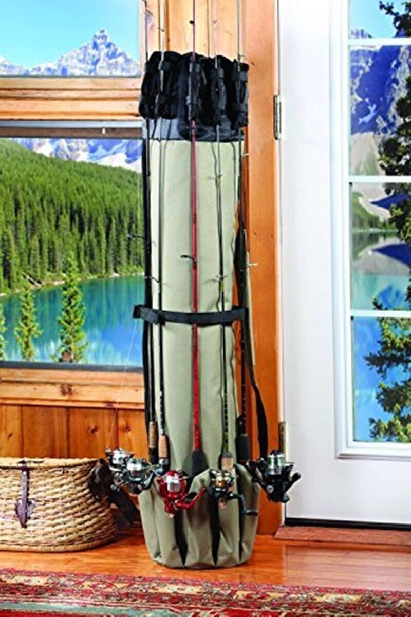 Sac de Canne à Pêche en Toile Portable, Tubes