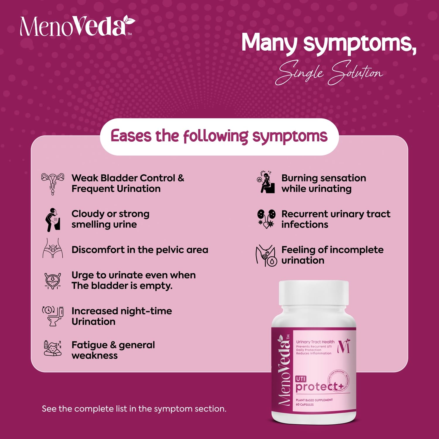 Menoveda UTI Urinary Tract Capsules with Cranberry for Women 3