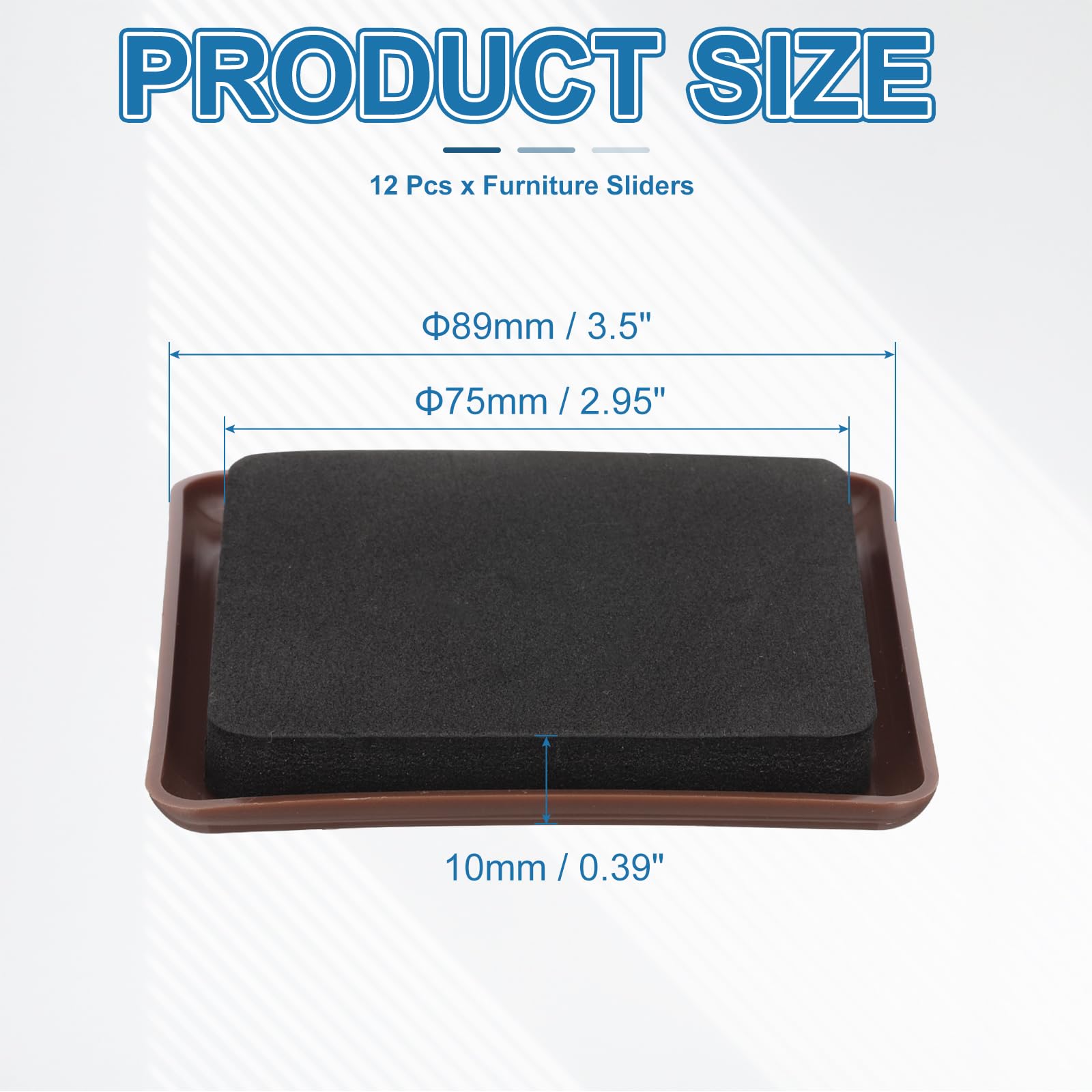 PATIKIL 3.5''x3.5'' Furniture Sliders - Image 2