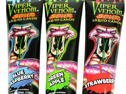 Miniatura 2 de PKM CANDIES - Paquete de 3 sabores surtidos de Viper Venom Sour Squeeze Liquid Candy 3 sabores