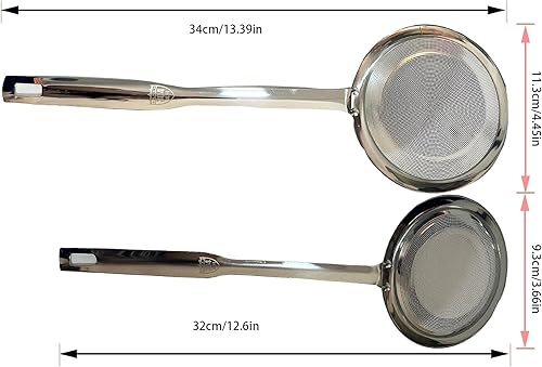 Miniatura 2 de Colador de acero inoxidable de malla fina, filtro de acero inoxidable 2025, colador de red de cocina multifuncional duradero (juego de 2 piezas)