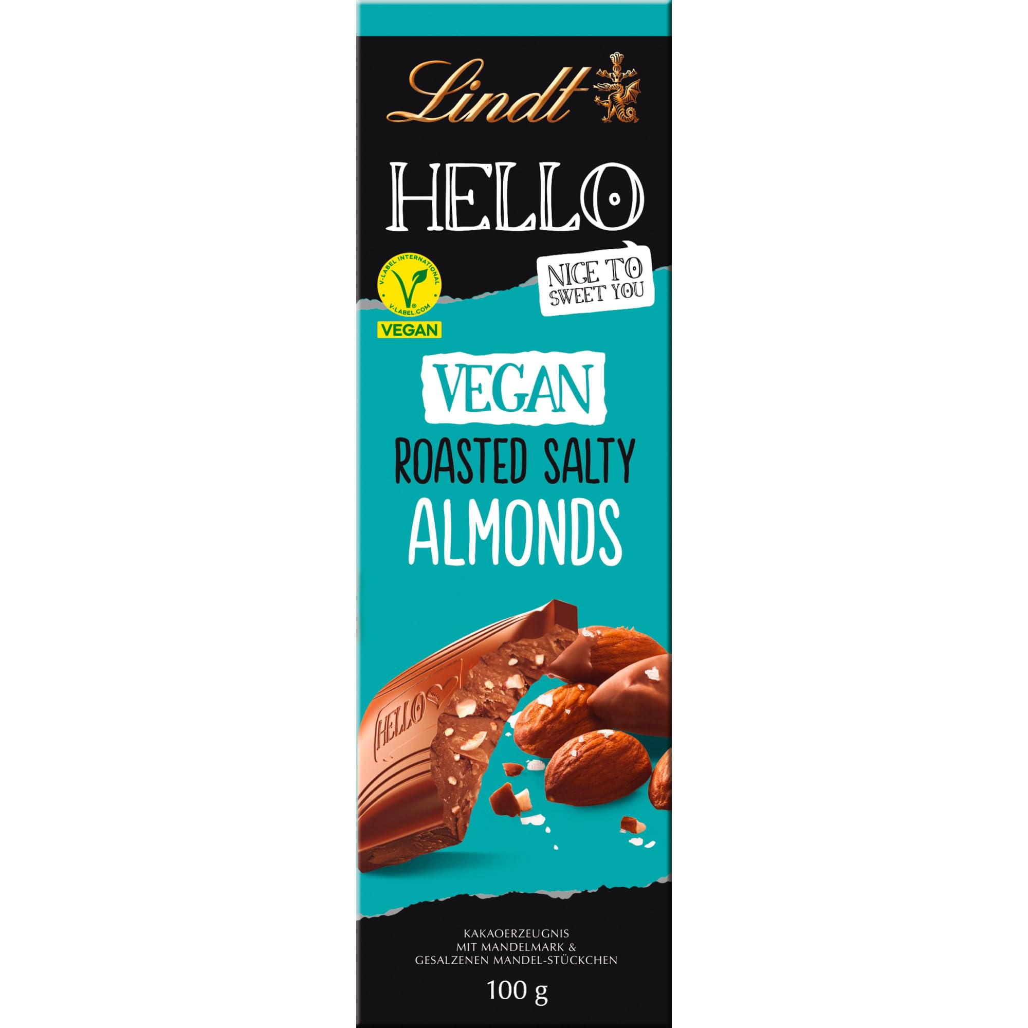 Lindt Hello Schokolade, geröstete salzige Mandeln, 100 g