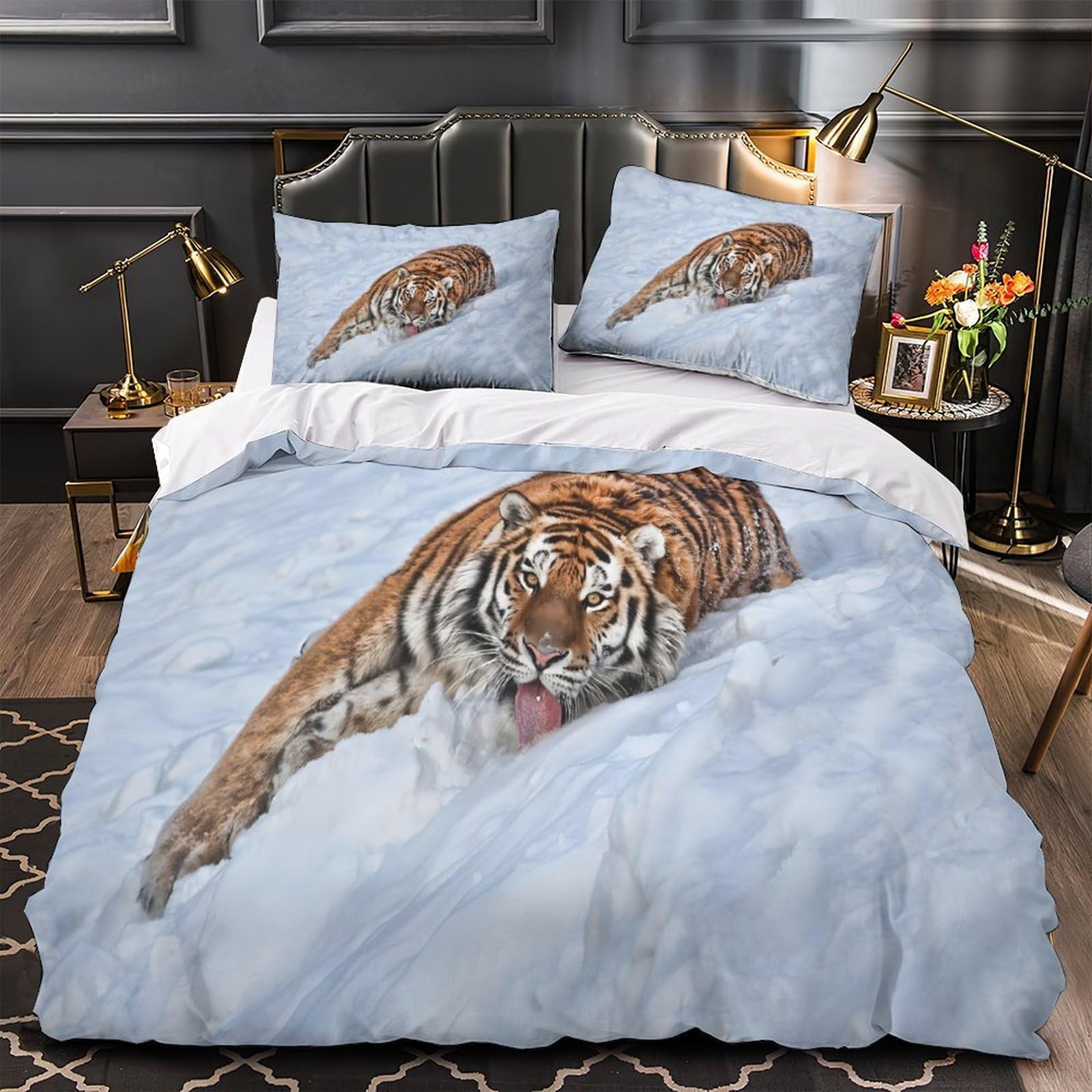 Action des animaux sauvages housse de couette imprimée 3D en microfibre premium