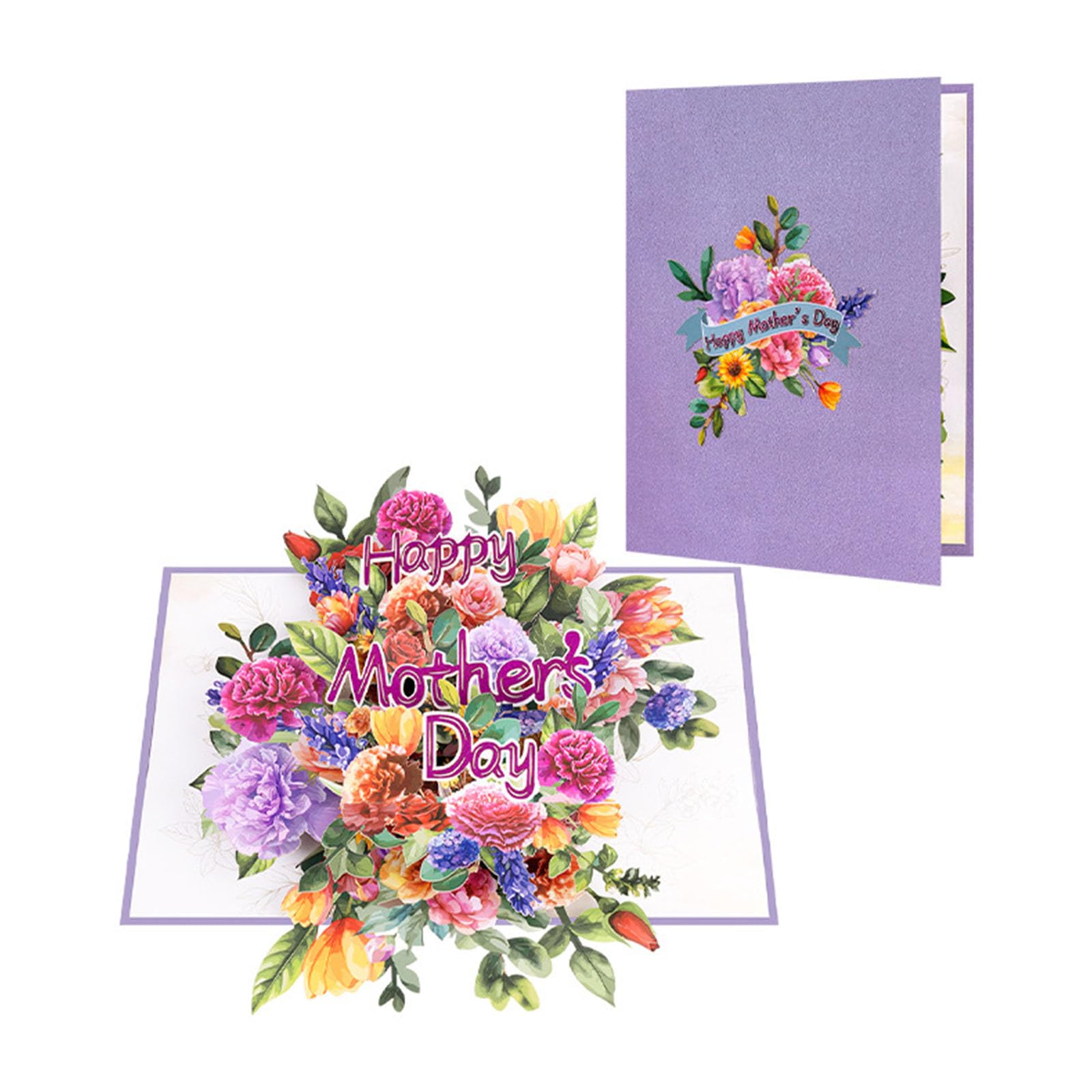 Tsophreniq Invitation Card Mother ' s Day Greeting with Flower Embellishments Mom Birthday Gifts Party Supplies Popup Greeting