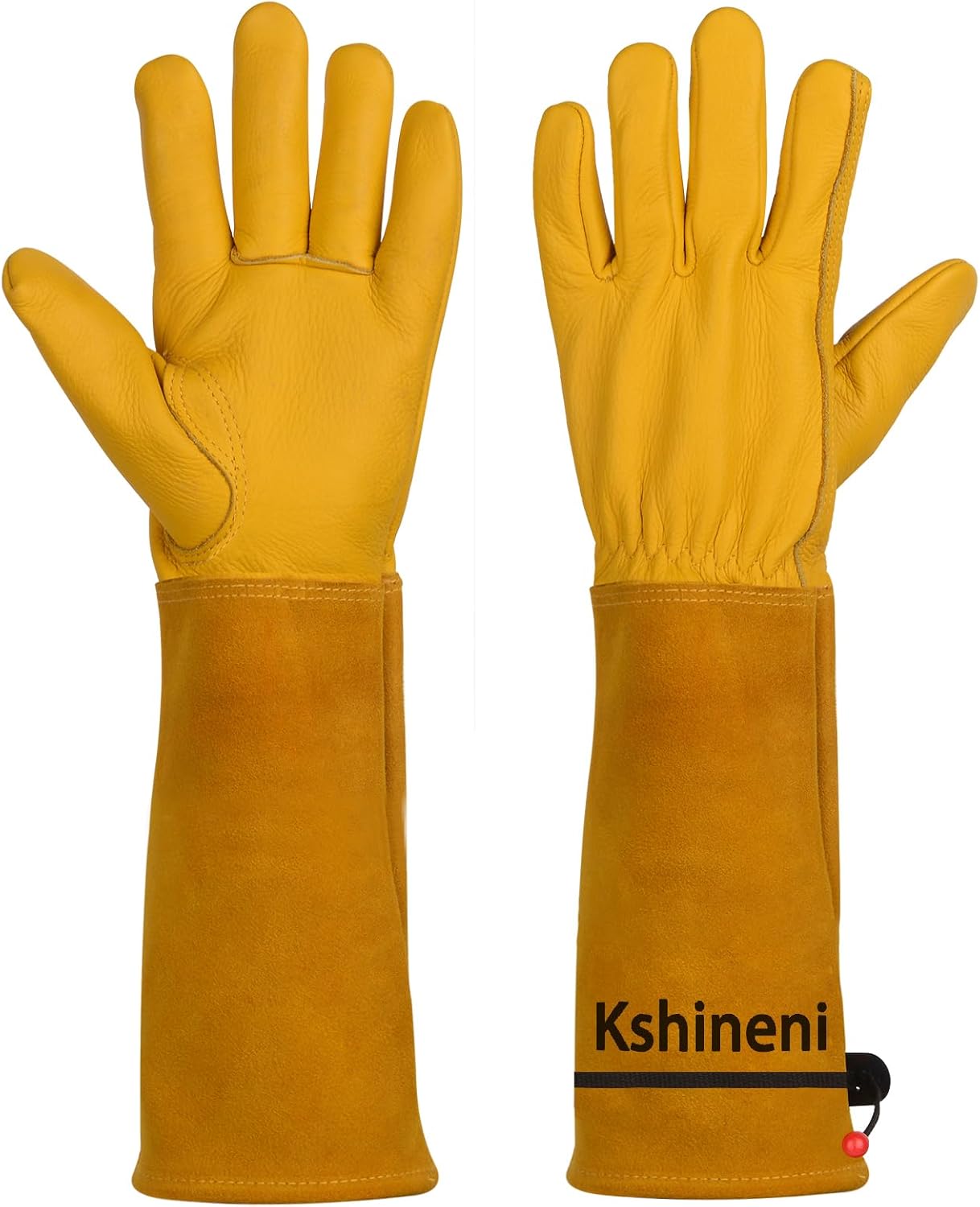 Garden Gloves, Thorn Proof Rose Pruning Gardening Gloves for Men & Women, Long Leather Glove for Weeding, Planting, Digging, Large Size