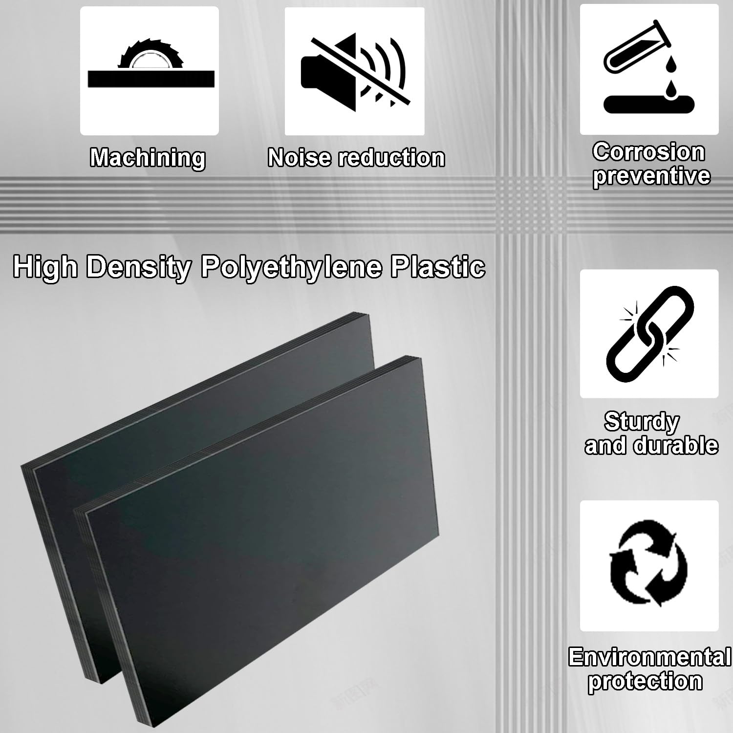 HDPE Plastic Sheet - 1" Thick, Black - Durable & Versatile -4