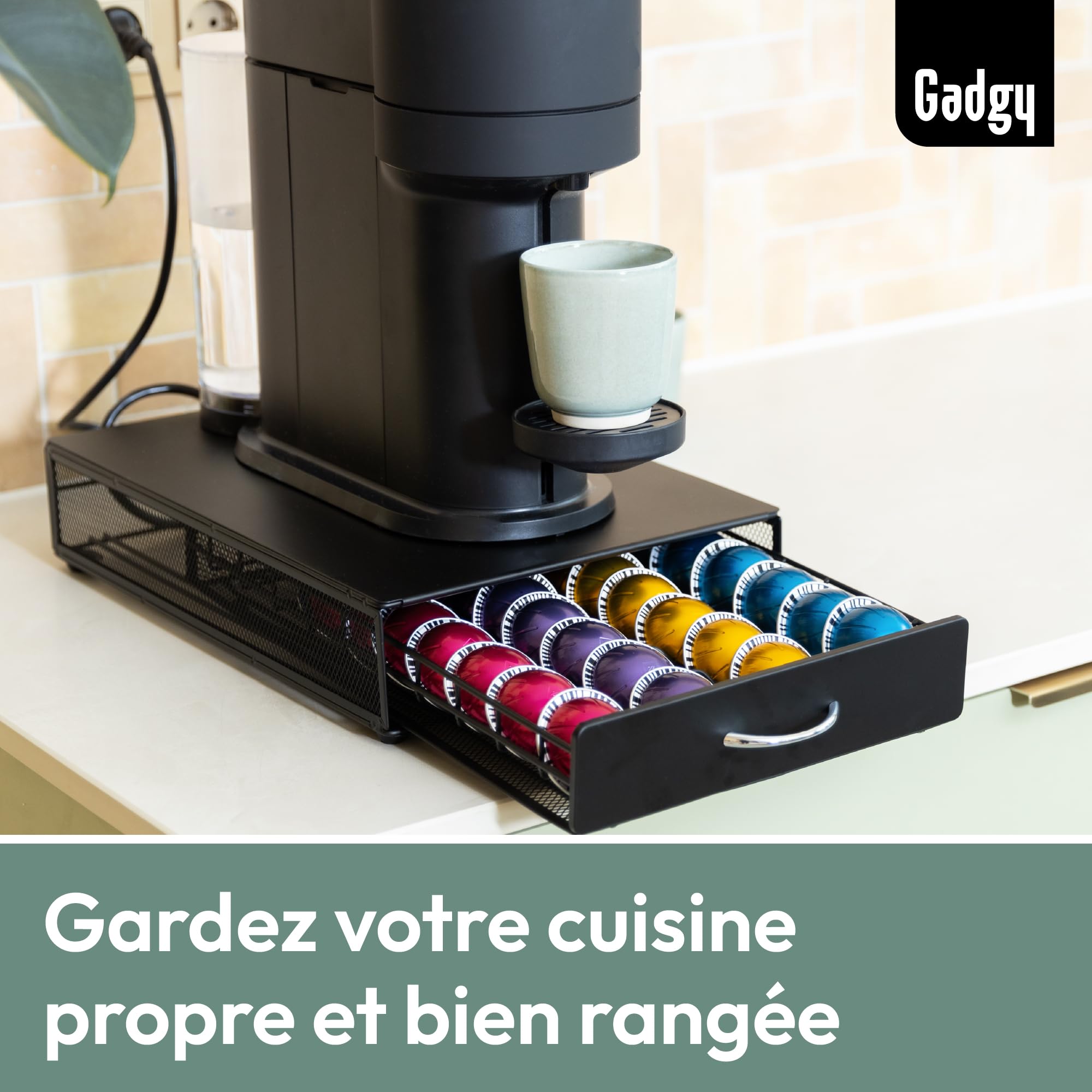 Support Rotatif 360° Pour Capsules Nespresso Vertuo - Organisateur 35 Dosettes Noir Élégant