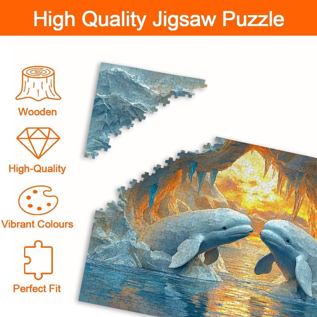 Puzzle 5000 elementów, wieloryb, puzzle dla dorosłych, drewniane puzzle na