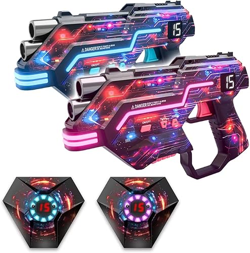 Miniatura 33 de Juego de 4 etiquetas láser con pistola y chaleco, ideales de regalo para niños de 8 años en adelante, juego al aire libre para adolescentes, niñas