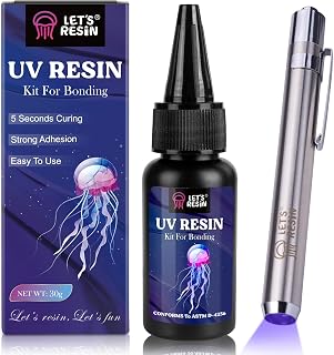 LET'S RESIN 30g UV Resin Kit with Rechargeable Flashlight - Cures in Seconds for Jewelry, Crafts, Glass, Plastic Bonding & Repair