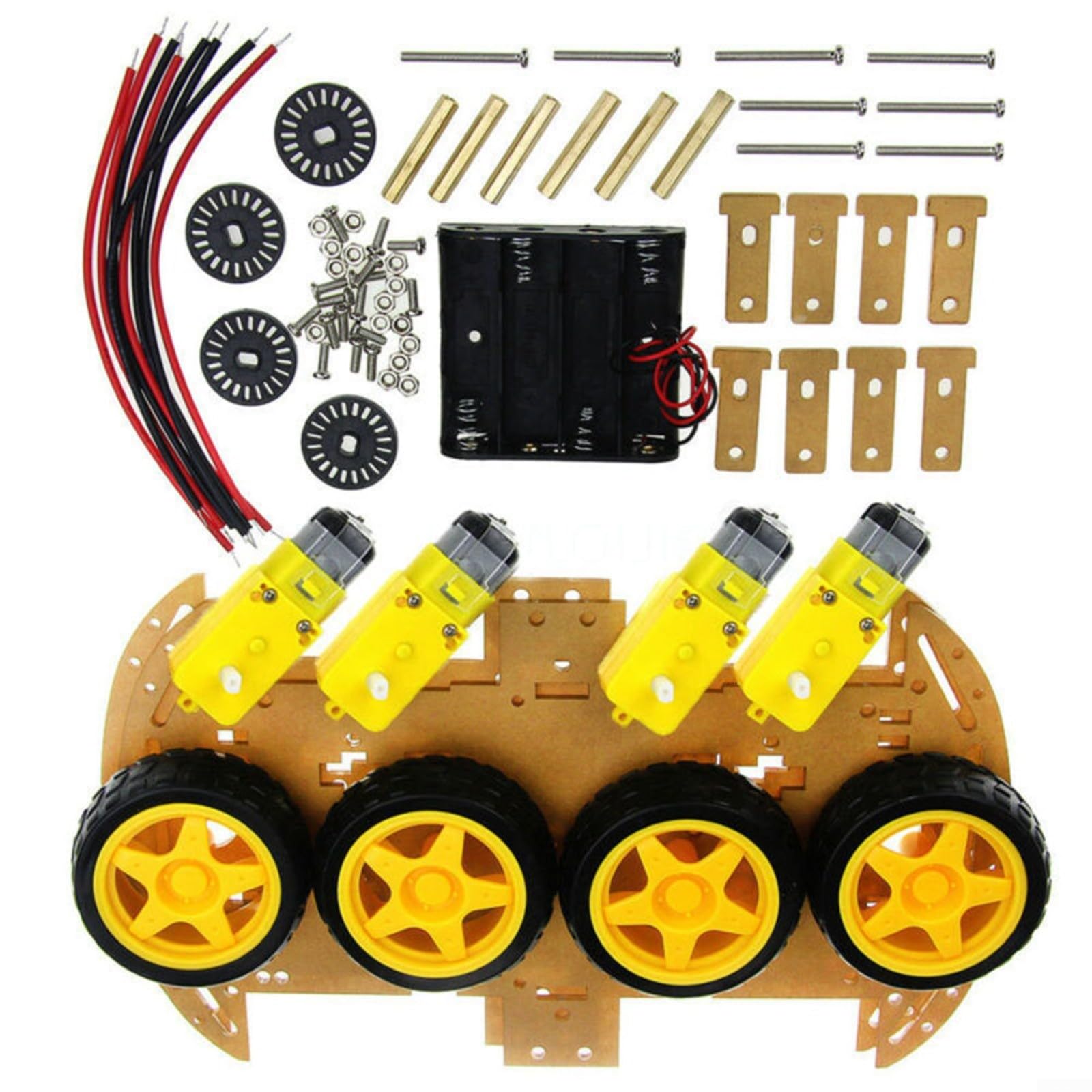 Kit de construction de robot 4WD Smart Car Chassis Kit voiture avec capteur de vitesse pour Arduino