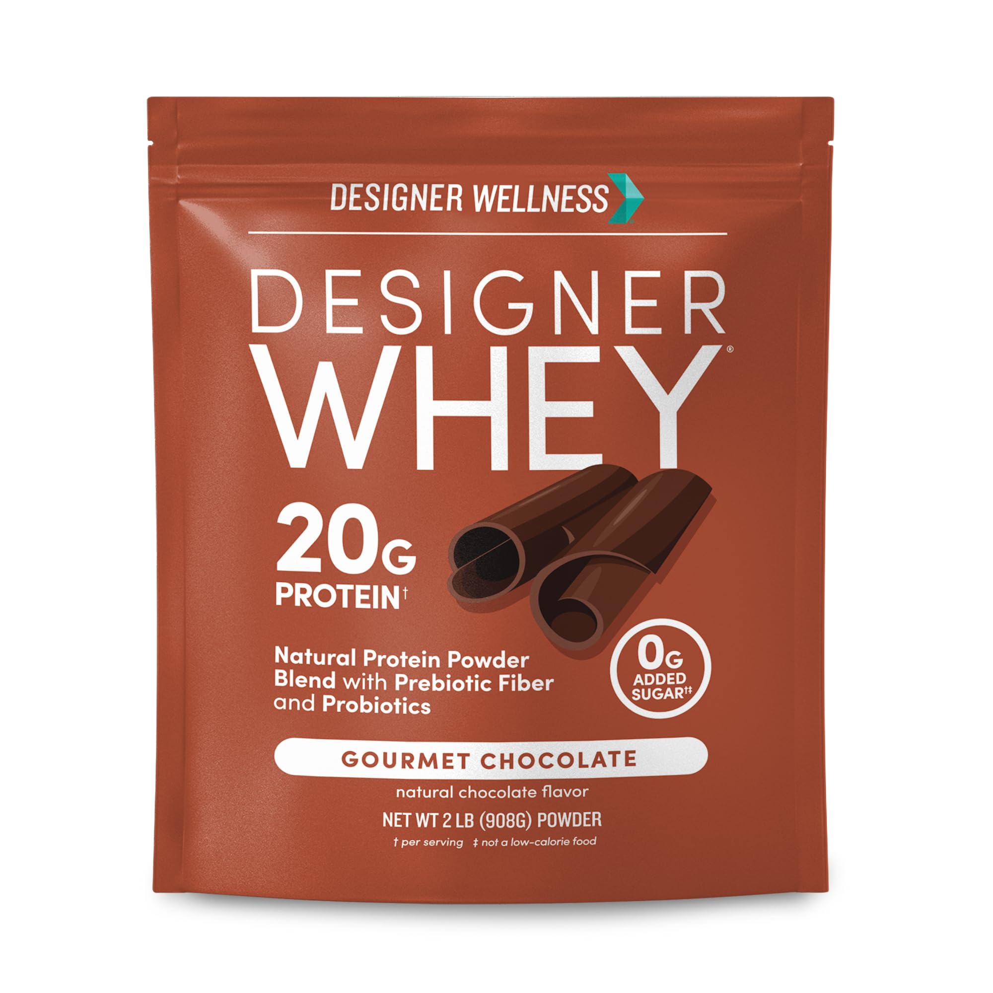 Designer Wellness Suplemento Proteico de Whey, Chocolate, 20 g, 908 g