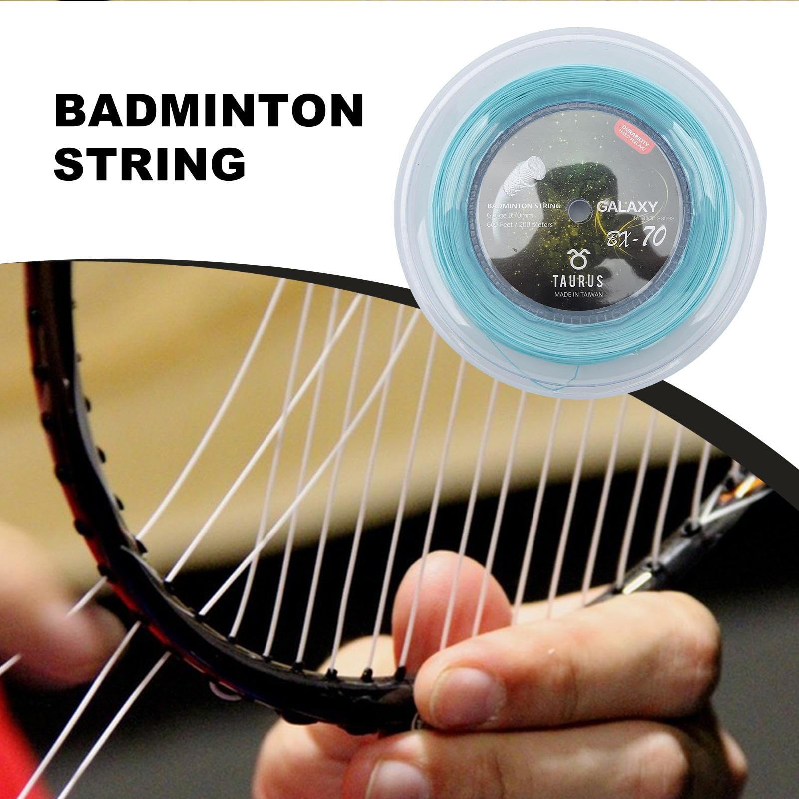 Cordigliera Di Racchetta Di Trasporto - Cordino Di Badminton Ad Alta Tensione 656 Piedi, Linea Di Prestazioni Elastiche | Filo Di Potenza Per Allenamento Sportivo, Cavo Di Racchetta Di Piume Per