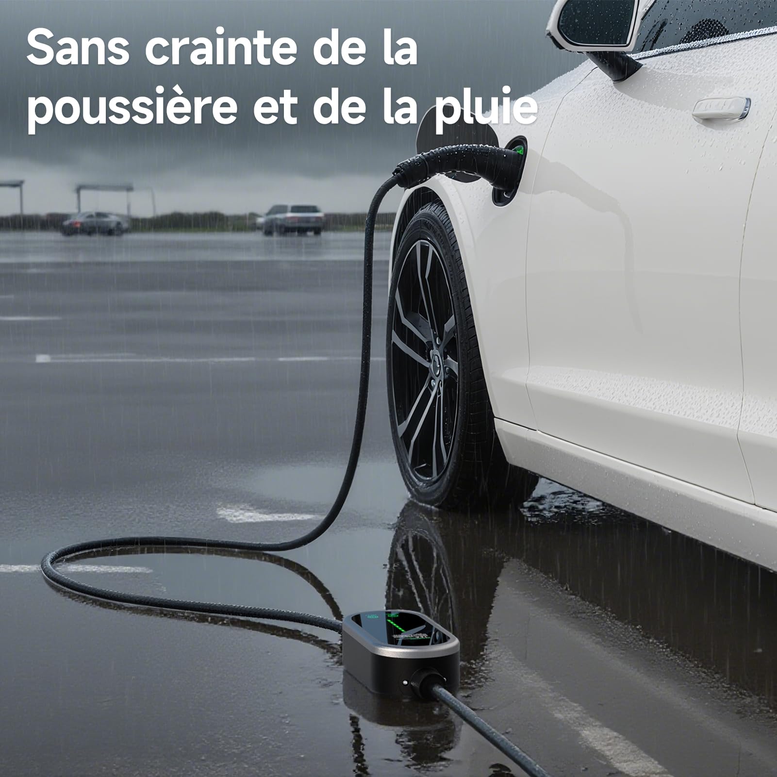 Chargeur Voiture Electrique 3,6kW 8m, 6-16A Cable Type 2 | Portabilité Cable Recharge Voiture Electrique avec Affichage LED et Sac, Compatible avec EV/PHEV IEC 62196-2