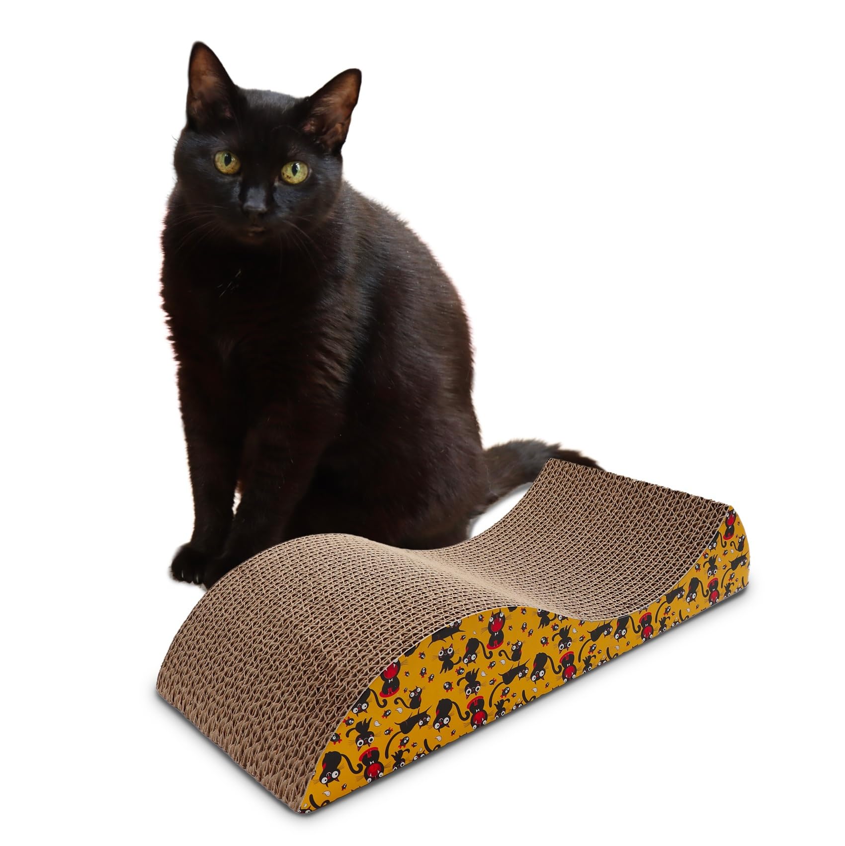 Croci Favy – mata do drapania dla dorosłych, dużych i małych kotów, mata z drapakiem uspokajającym dla kota z kartonu i gotowej do dopasowania torby z kocimiętką, akcesoria i gry dla zwierząt domowych w domu