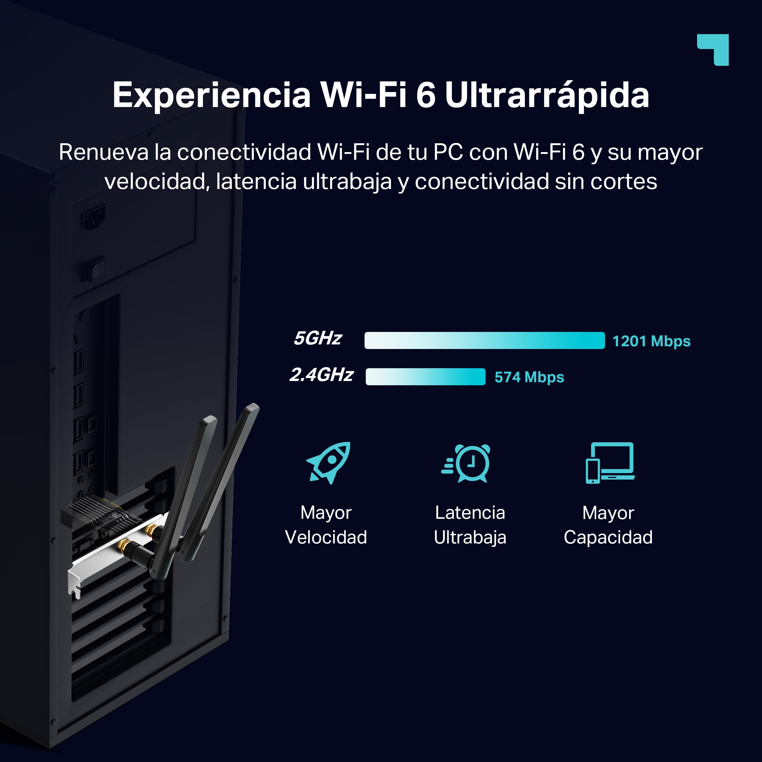 TP-Link Archer TX20E - Tarjeta Wi-Fi PCI Express Adaptador Wi-Fi 6 (AX1800) con Bluetooth 5.2, Compatible con Windows 11/10
