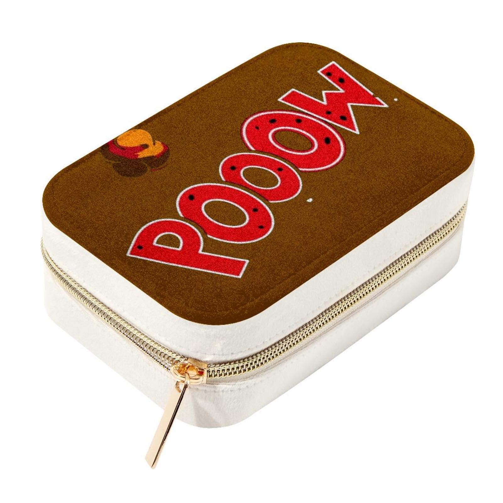 Boîte de rangement en velours et zip métallique pour bijoux et boucles d'oreilles