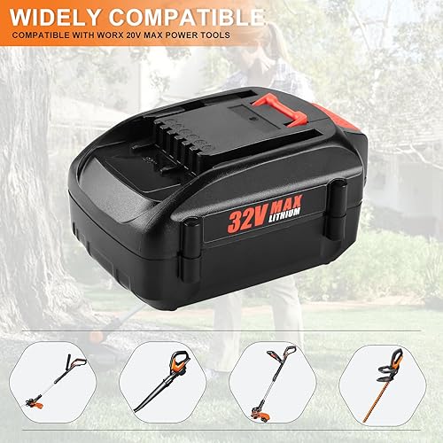 Miniatura 3 de Ahomtikk Reemplazo de batería de litio de 3.5 Ah 32V para batería WA3537 Worx de 32 V compatible con herramientas WG275, WG924.4, WG175.1 y WG575.1