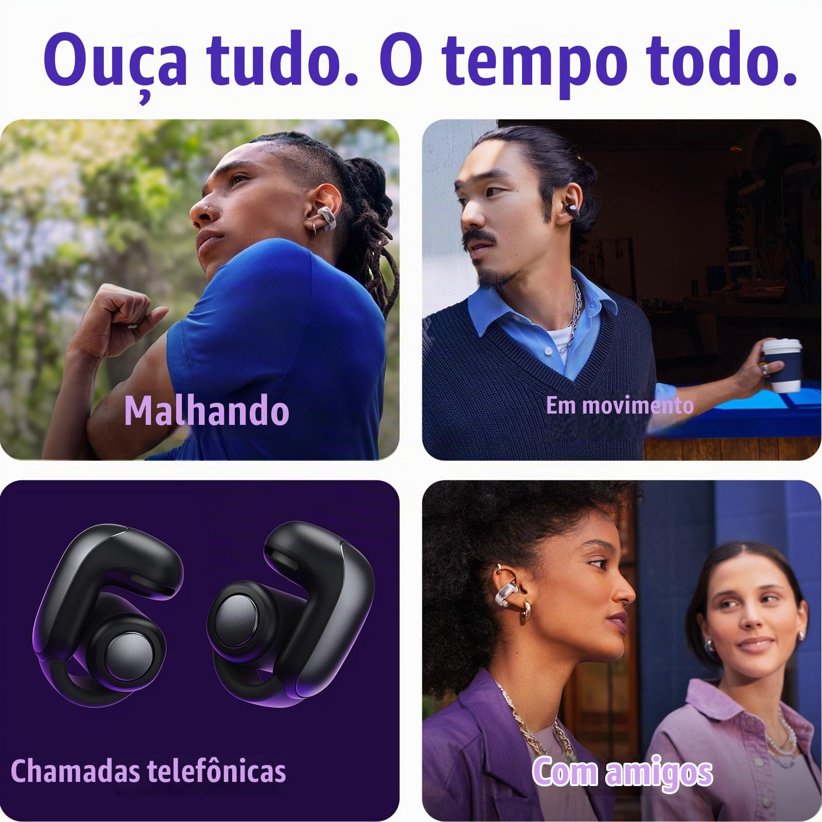 Bose Ultra Open Earbuds, fones de ouvido sem fio Open Ear