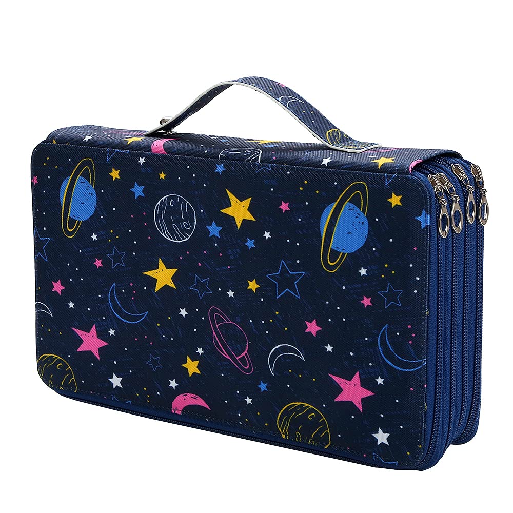 Portable Colored 300 Slots Pencil case Organizer with Printing Pattern for Watercolor Pens or Markers, Pencil Case Organizer for Artist