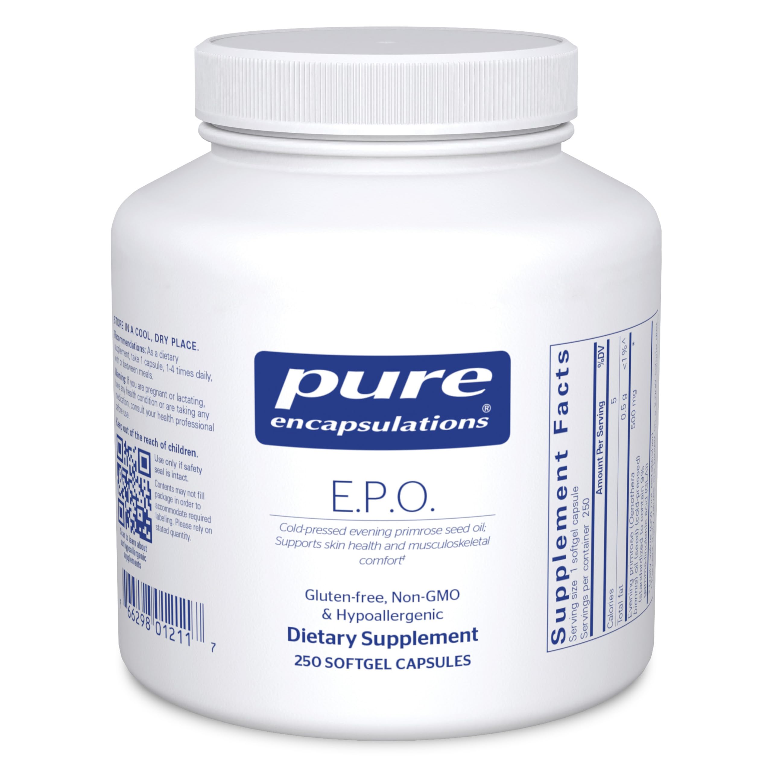 Pure Encapsulations E.P.O. (Evening Primrose Oil) | Hypoallergenic Dietary Supplement Containing 9% GLA | 250 Softgel Capsules