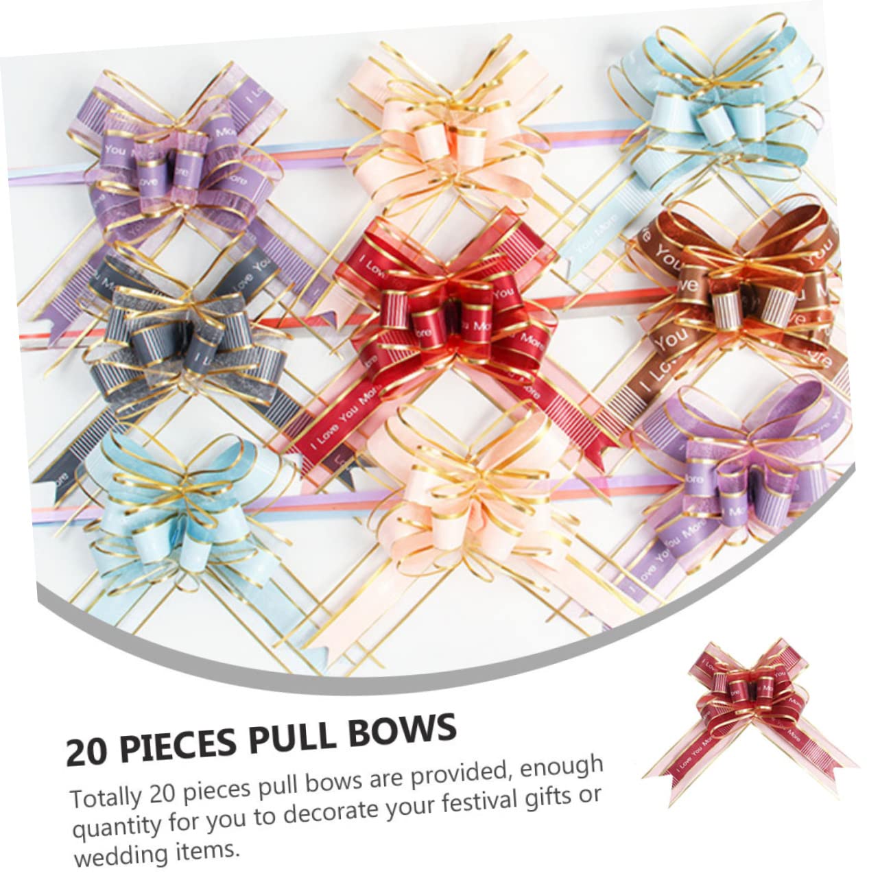 60 Pièces Art Latte Cadeau Noeud Tiré Tirer des Arcs Ruban Noeud Cadeau Gros Noeuds Rouges pour Les Arc De Voiture De Mariage Fil De Neige Couronne Fleurs
