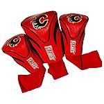 Team Golf NHL Calgary Flames Contour Golf Club Headcovers (3 Count) Numbered 1, 3, & X, Fits Oversized Drivers, Utility, Rescue & Fairway Clubs, Velour lined for Extra Club Protection