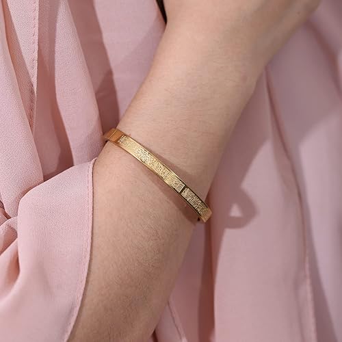 Miniatura 8 de Qitian Regalos de joyería islámica para mujeres, pulseras de oro de Allah Ayatul Kursi árabe para mujeres y hombres, Islam, Eid Ramadán, regalos de